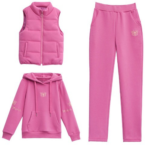 Gilet de vêtements pour femmes, costume trois pièces pour personnes d'âge moyen et âgées, plus velours épais, vêtements de sport, manteau d'hiver résistant au froid pour femmes, nouveau