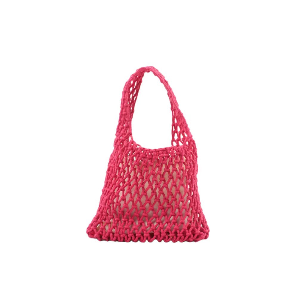 Handmade rope small leather bottom handbag_voghion.com