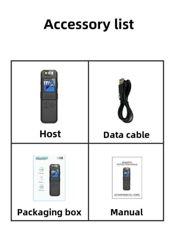 High Definition Night Vision Camera With Screen, Intelligent Noise Reduction, Back Clip, Conference Recording,_voghion.com