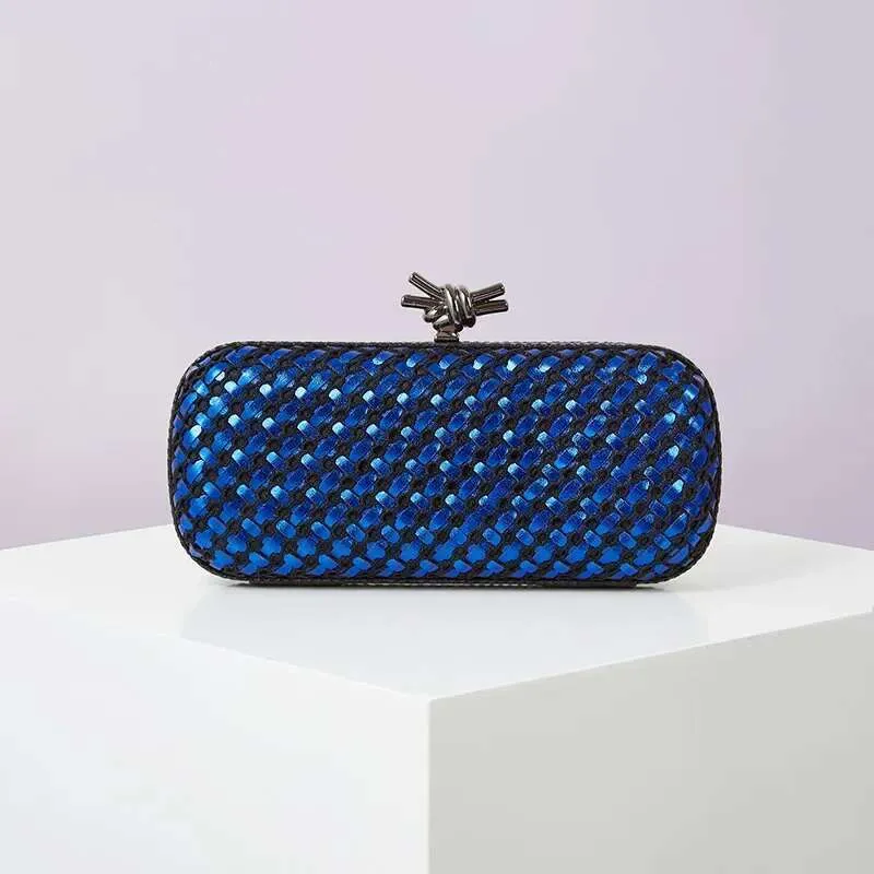 Gold Evening Clutch Bag For Women Leather And Bright E Woven Purse Elegant Ladies Metal Knot Party Handbag Bolsas_voghion.com