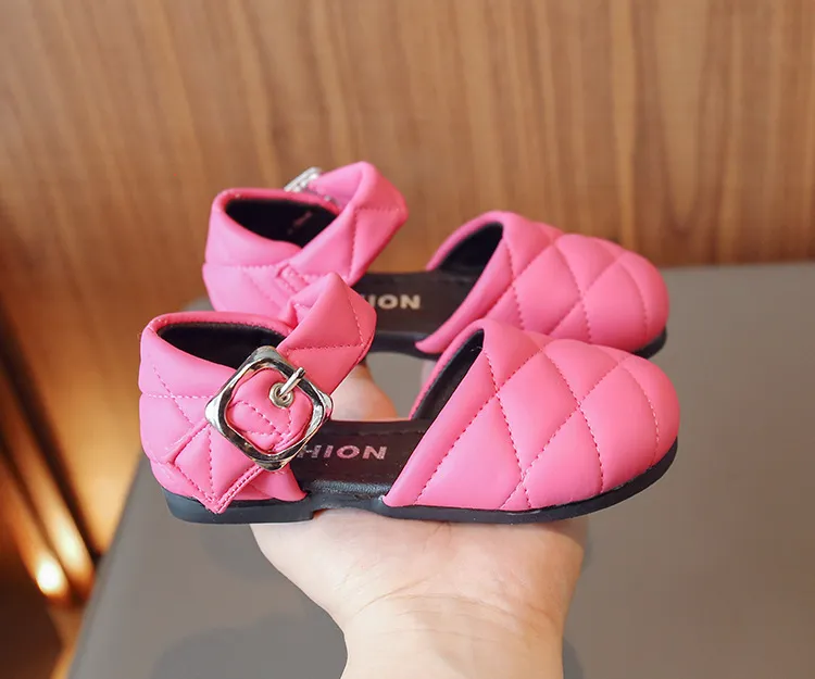 Pantofi pentru copii, fete, cu vârful închis, stil prințesă, design nou, triplu negru, mărime gratuită, livrare gratuită_voghion.com