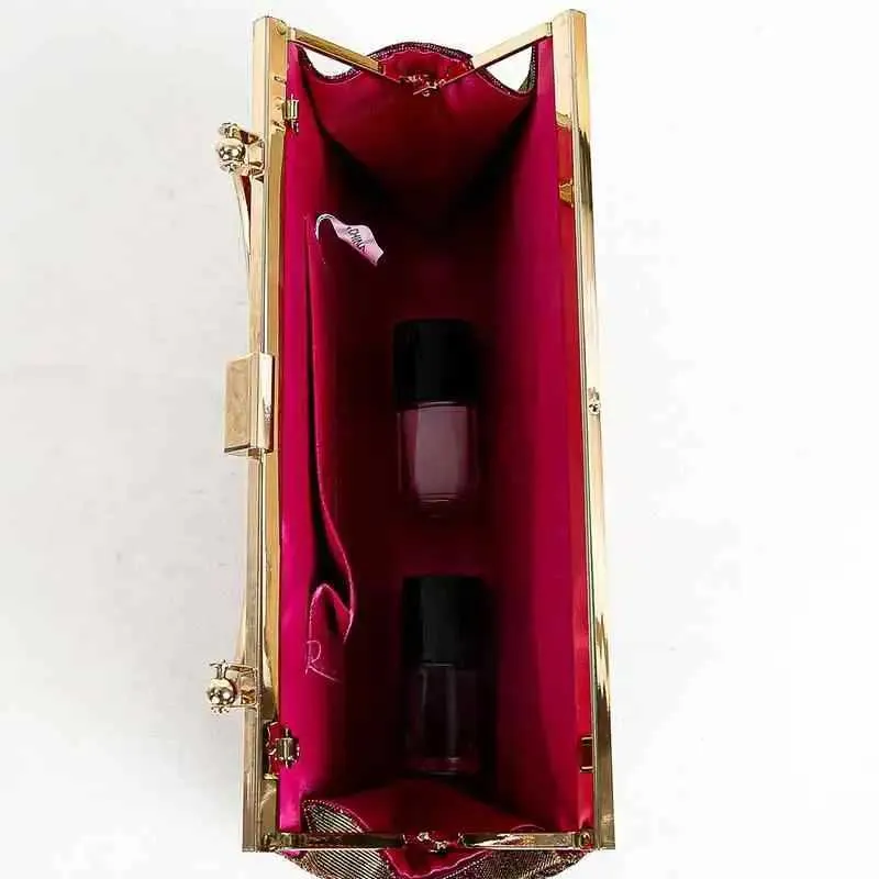 Heißer Verkauf Mond Aprikose Abend Kupplung Partei Kette Schulter Tasche Weibliche Pailletten Hochzeit Geldbörse Handtasche für WomenC241211_voghion.com