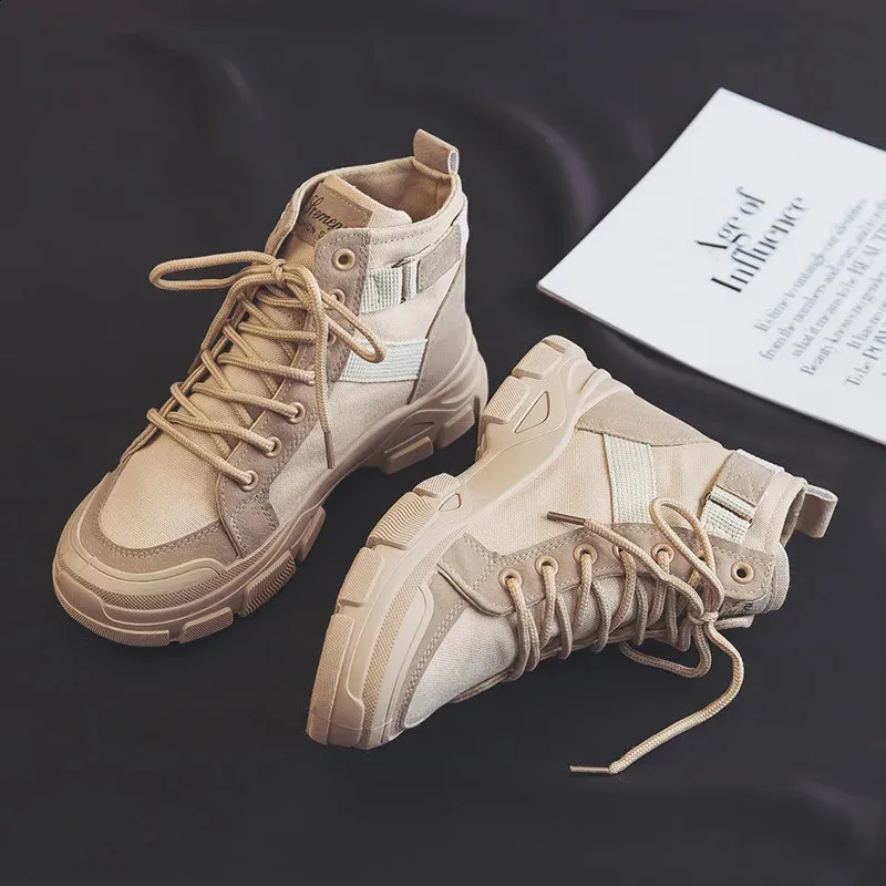 Canvas Wanderschuhe Für Damen Freizeitschuhe High Top Outdoor_voghion.com