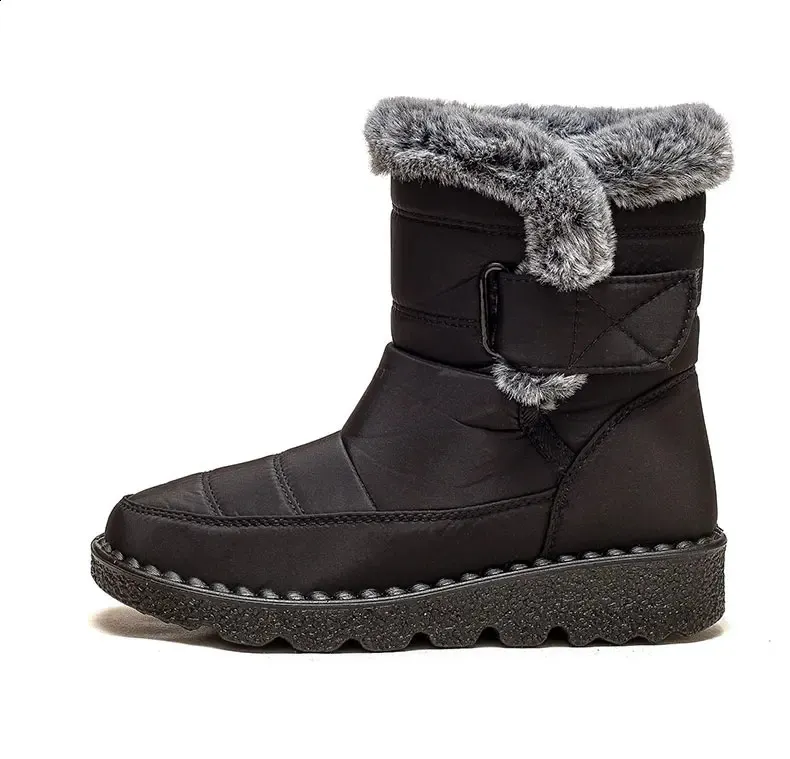 Women Fur For Woman Ankle Winter Botas Mujer Trend Low Heels Snow Boots Platform Shoes Female 240830_voghion.com
