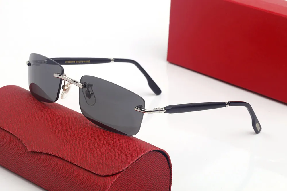 designer Sunglasses Eyeglasses vintage frames wood temples with Metal Frameless Full Rim Semi Rimless rectangular shape_voghion.com