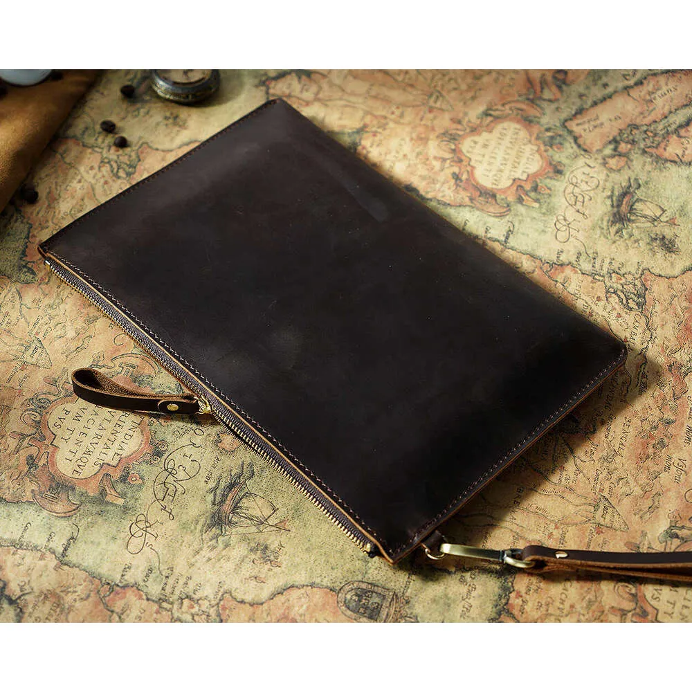 11*7 zoll Echtes Leder Aktentasche Business Computer Hülse Fall Mode Brieftasche Tablet Für Ipad Schützen Abdeckung Tasche_voghion.com