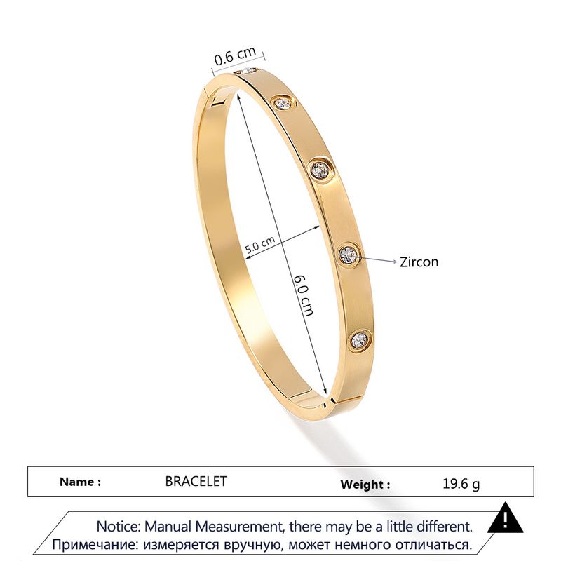Casual Simple Style Streetwear Geometric 304 Stainless Steel Zircon Bangle In Bulk_voghion.com