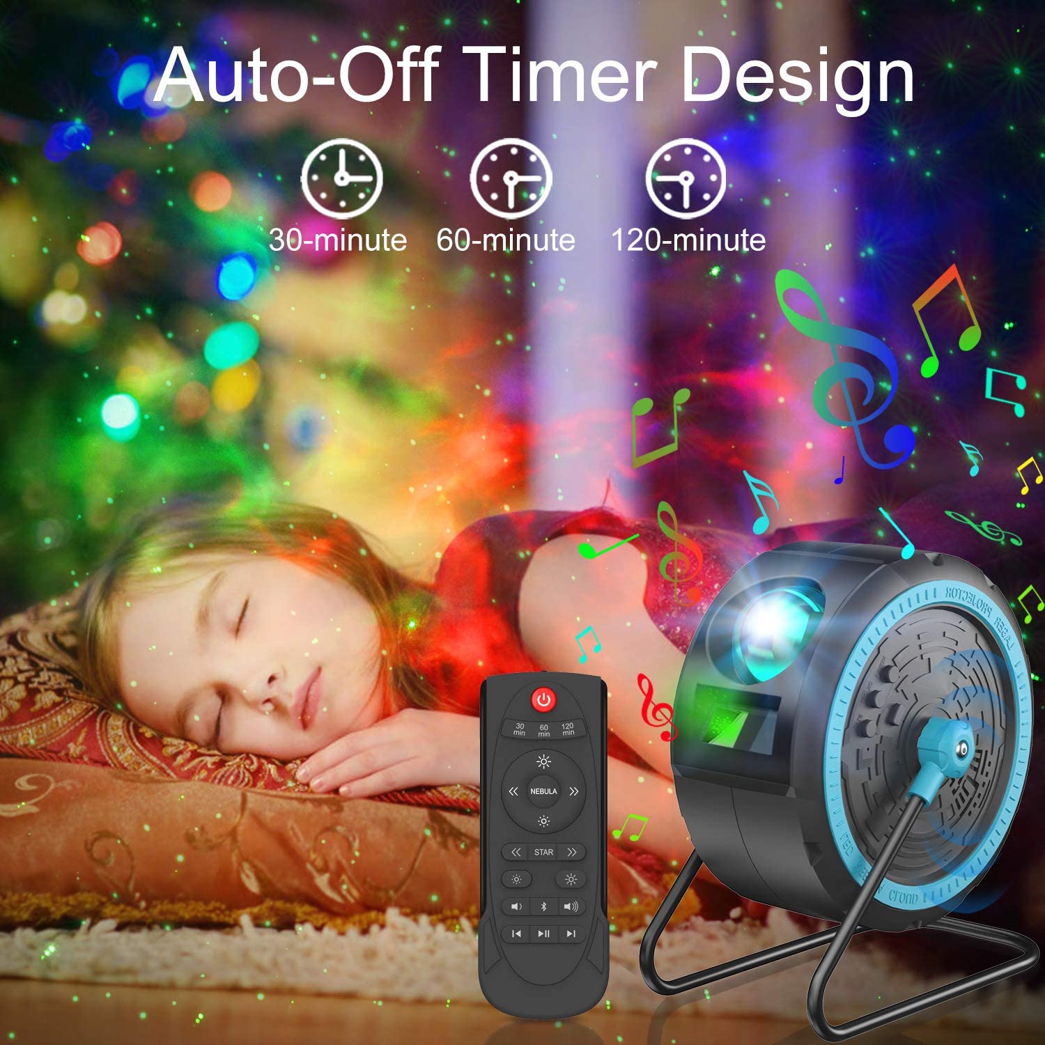 Sternenhimmel-Projektor-Nachtlicht mit Timer-Fernbedienung, kann aufgehängt werden, Galaxie-Projektor für Partys, Weihnachten, Neujahr, Geschenk, Raumdekoration_voghion.com