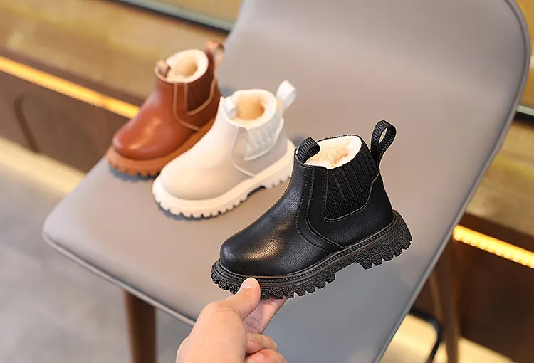 Botas de nieve Happysteps de piel sintética para bebé, muy cálidas, para otoño e invierno, para niño y niña, talla 38-44_voghion.com