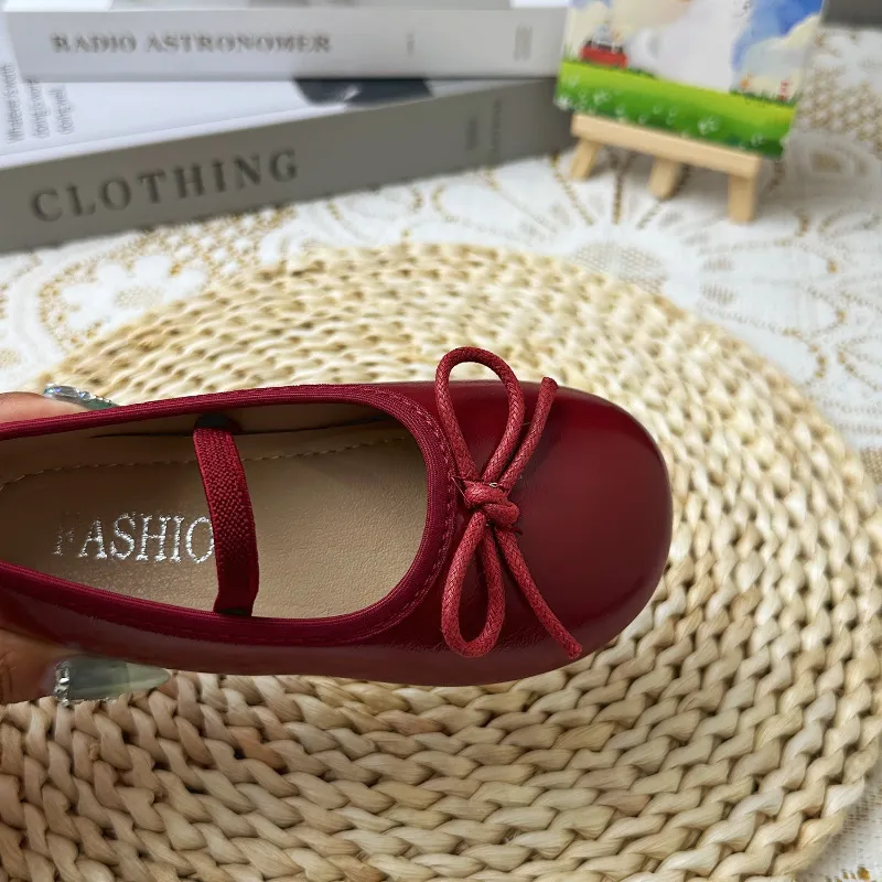 Round Toe Patent Leather Ballet Flats For Baby Girl Classic Bowknot Elastic Band Princess Happysteps Toddler Kid Soft_voghion.com