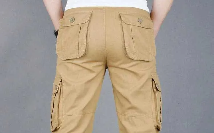 Tactical Cargo Männer Baumwolle Overalls Outdoor Arbeitshosen Große Größe Herrenbekleidung Camo Wanderhosen W250715_voghion.com