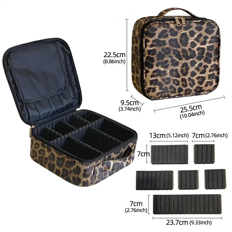 Trousse de maquillage en cuir PU pour femme, trousse de voyage multifonctionnelle et portable pour ranger le maquillage 241220_voghion.com