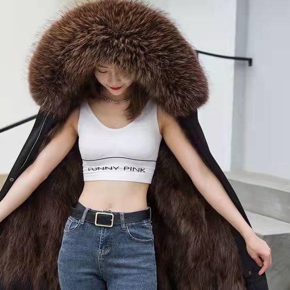 Eleganter, abnehmbarer Parka aus Kunstfuchspelz, lange Winterjacke mit Kapuze für Damen, warme, luxuriöse Oberbekleidung in Übergröße_voghion.com