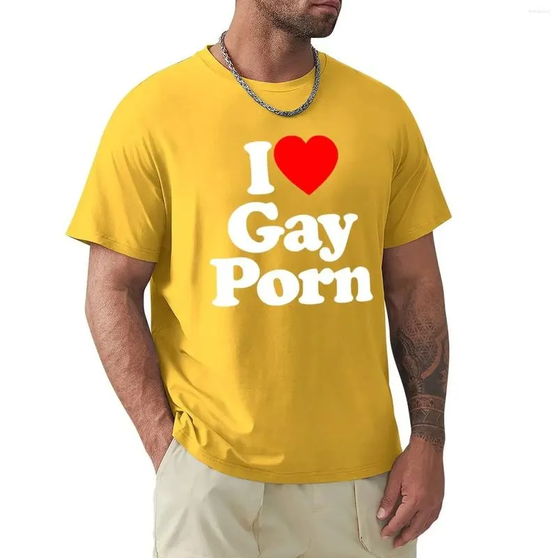 Męskie koszulki Śmieszne Kocham gejowskie porno Męskie letnie swobodne LGBT Koszulka unisex Krótki rękaw Streetwear Okrągły dekolt T-shirt_voghion.com