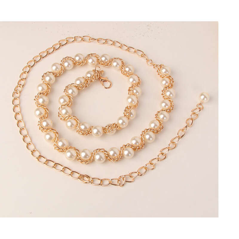 Nouvelle ceinture en métal pour femme, élégante et polyvalente, avec chaîne en aluminium et perles, assortie à une ceinture_voghion.com