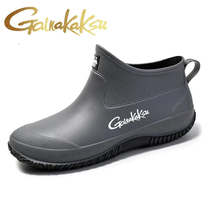 Bottes de pluie antidérapantes pour hommes, chaussures de randonnée en plein air, imperméables, tendance été hiver, pêche, Plus Veet, 35-45 240612_voghion.com