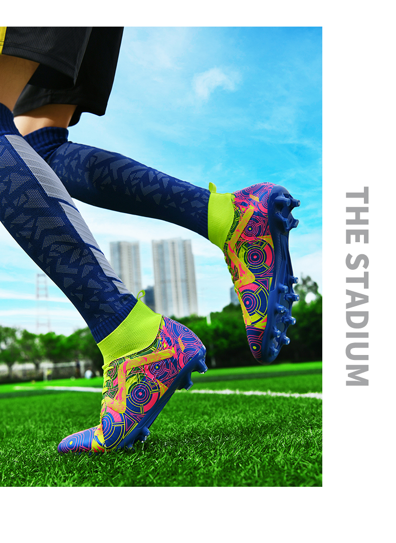 Sapatos de futebol ao ar livre Tênis masculinos Botas de futebol Adolescentes Adultos Crianças Chuteiras Antiderrapantes Ultraleve Unissex Turf Futsal_voghion.com