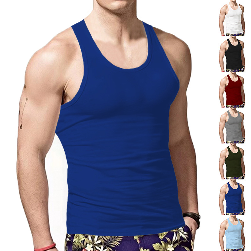 Cross-border New American Style Men's Vest Wearing Trendy Hurdle Sports Fitness Men's Spring and Summer Undershirt Vest_voghion.com