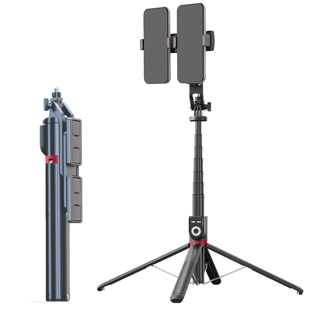360-kraadiselt pöörlevad kokkupandavad Bluetooth-selfipulgad, spetsifikatsioon: P225 TK (topeltklamber)_voghion.com