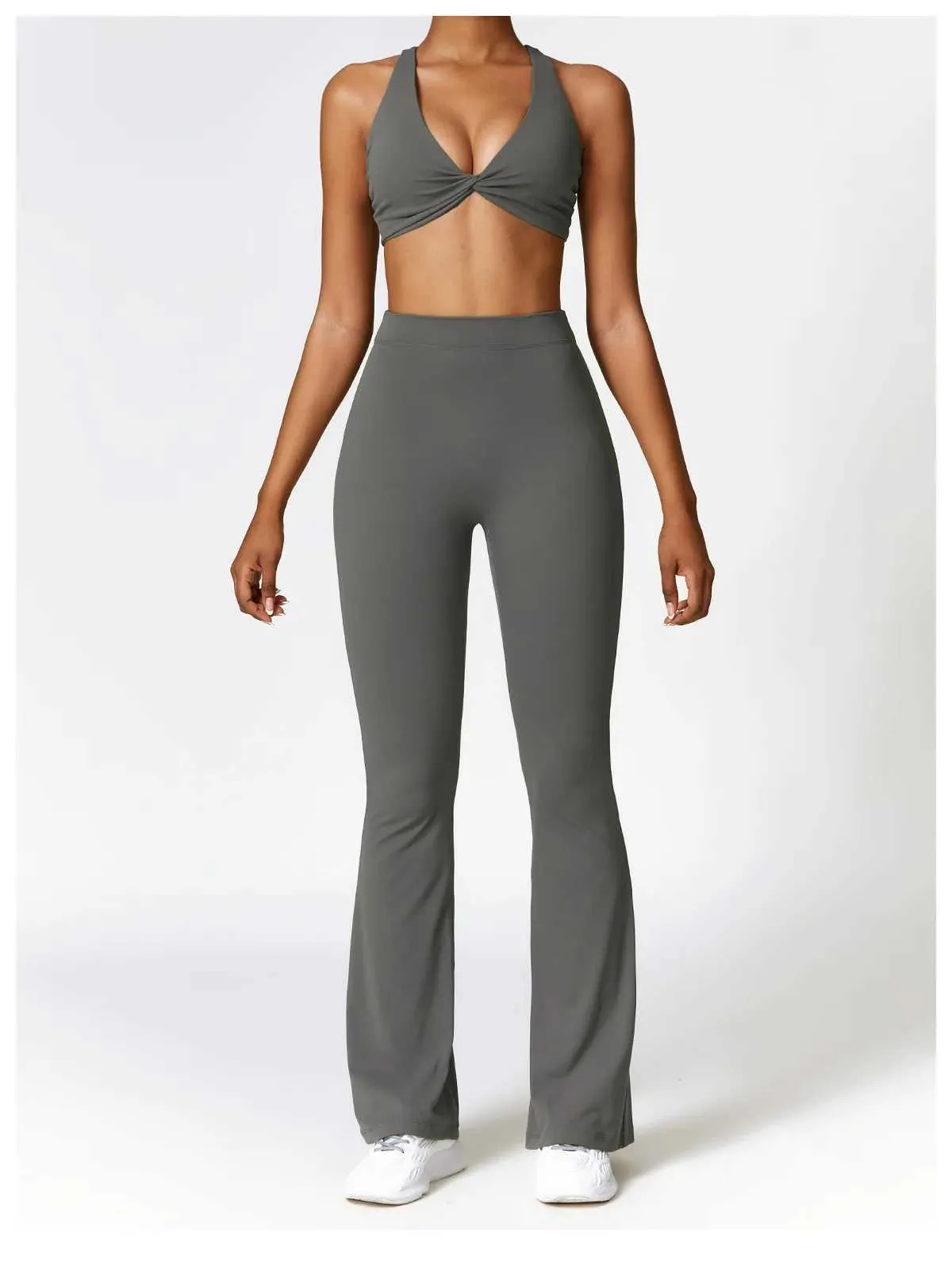 New Yoga Flare Leggings High Waist Wide Leg Pants Women Gym Fiess Sports Flared Pant Dance Trousers V-shaped Hip M llolg_voghion.com