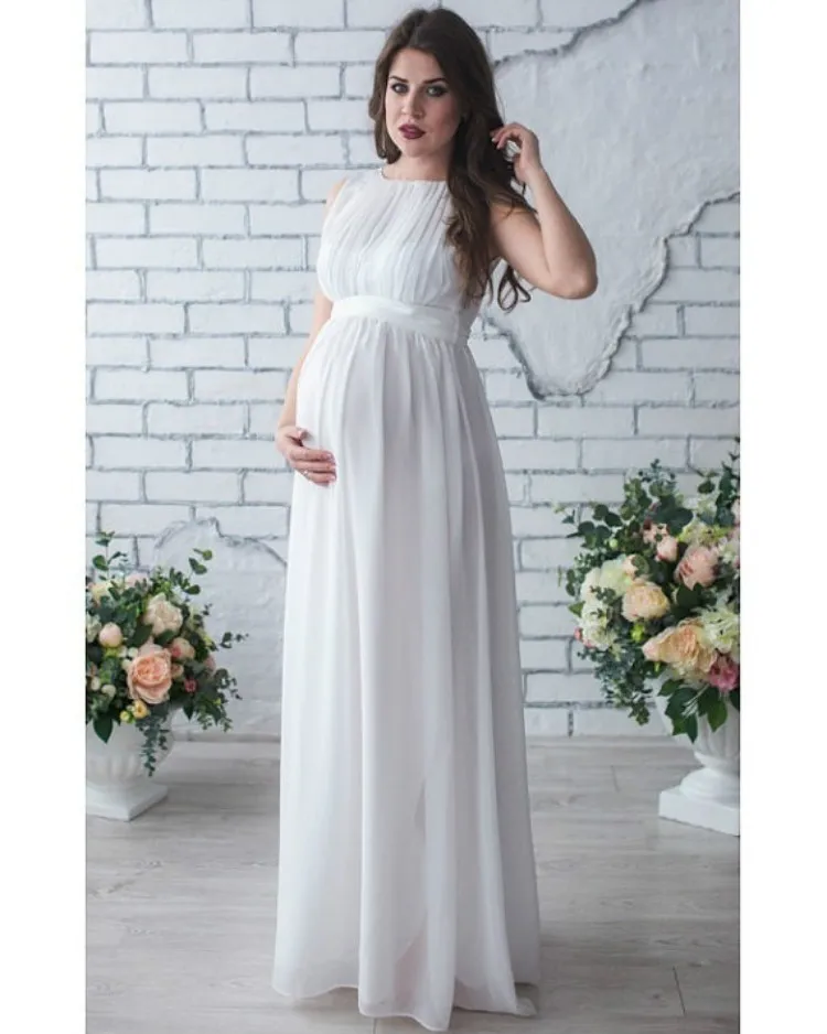 Kellékek Ruha Terhességi Ujjatlan Ruhák Maxi Fotózás Sifon Ruhák Kismama Terhes Nőknek LJ201123_voghion.com