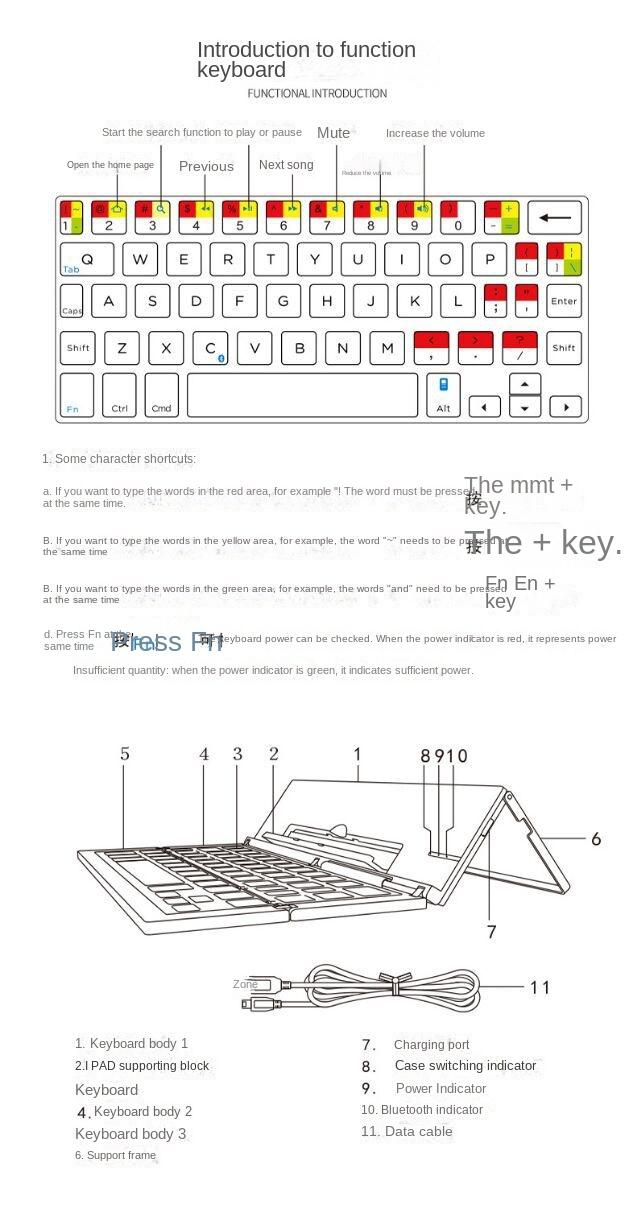 Mobile Phone, Tablet Computer, Three Systems, Universal Wireless Bluetooth Keyboard, Multimedia Folding Wireless Keyboard, Gifts_voghion.com