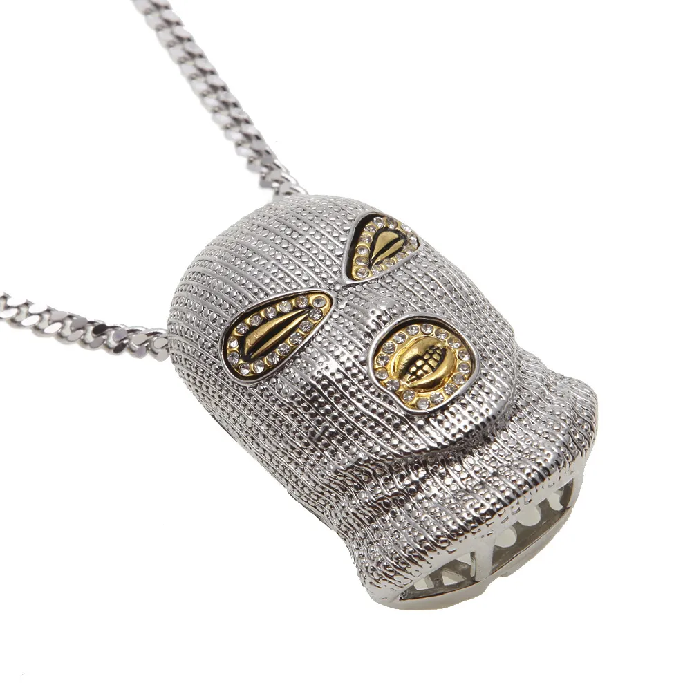 Balaclava Masken Halskette In Rotgold Mit Cuban Chain Kette_voghion.com
