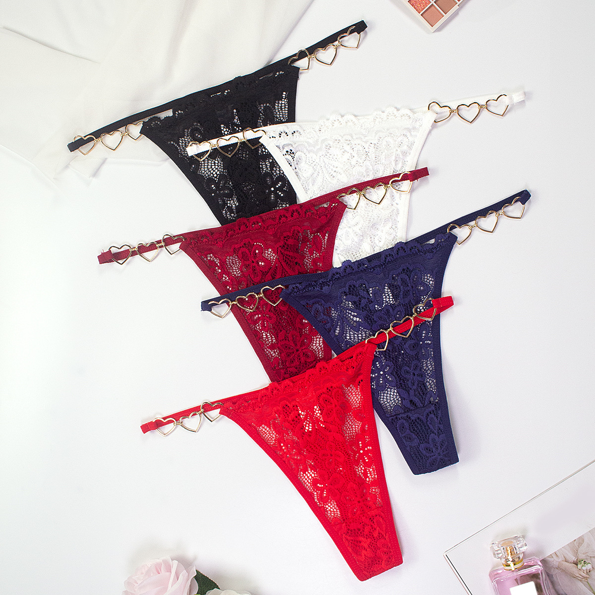 Love chain sexy perizoma in pizzo senza cuciture in rete trasparente intimo da donna_voghion.com