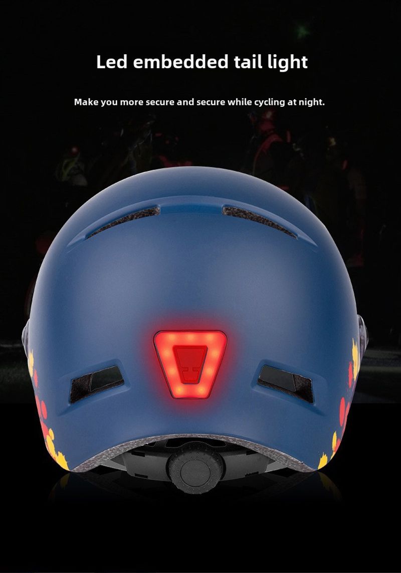 Factory Wholesale Electric Four Seasons Universal Bicycle Mountain Bike Riding Helmet With Goggles Taillight_voghion.com