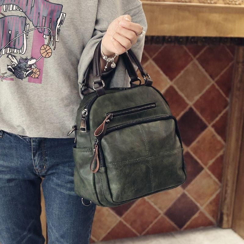 Neu Rucksack Drei-Zweck Tasche Vitage Leder Hadtasche Koreaische-Stil Alle-Passede Casual Studet Schultasche_voghion.com