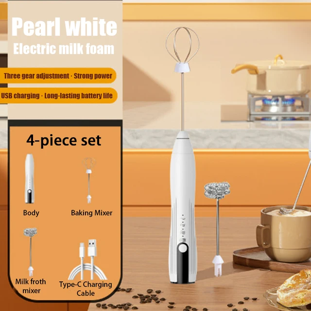 Portable USB Electric Beater Household Kitchen Handheld Egg White Coffee Frother For And Whipping Cream Milk Frother_voghion.com