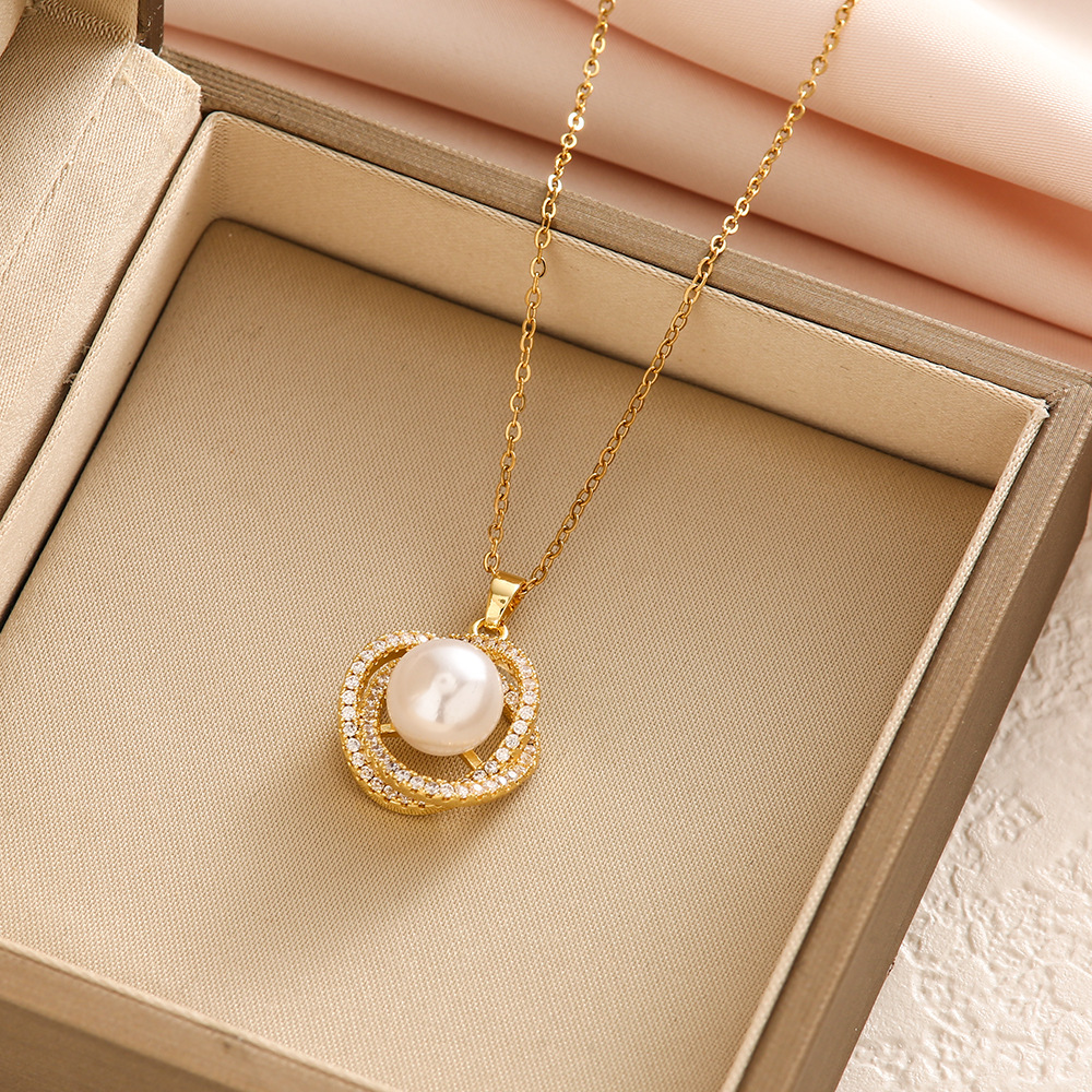 Heißer Verkauf von geometrischen, mit Perlen eingelegten Diamant-Hohlketten für Damen mit hochwertigen und vielseitigen personalisierten Retro-Accessoires, schnelle Lieferung_voghion.com
