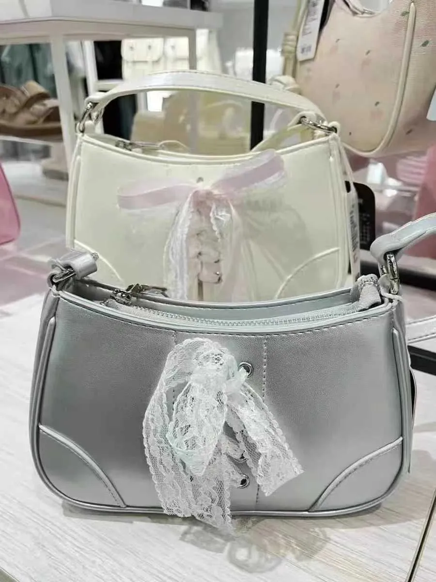 Süße Handtaschen Neue Mode Koreanische Spitze Bogen Strap Schulter Frauen Handtasche Pendler Tasche Y241116_voghion.com
