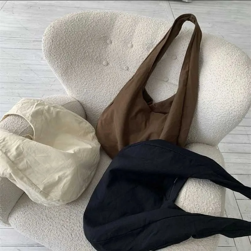 Grande borsa a tracolla retro in tela per donna stile hobo_voghion.com