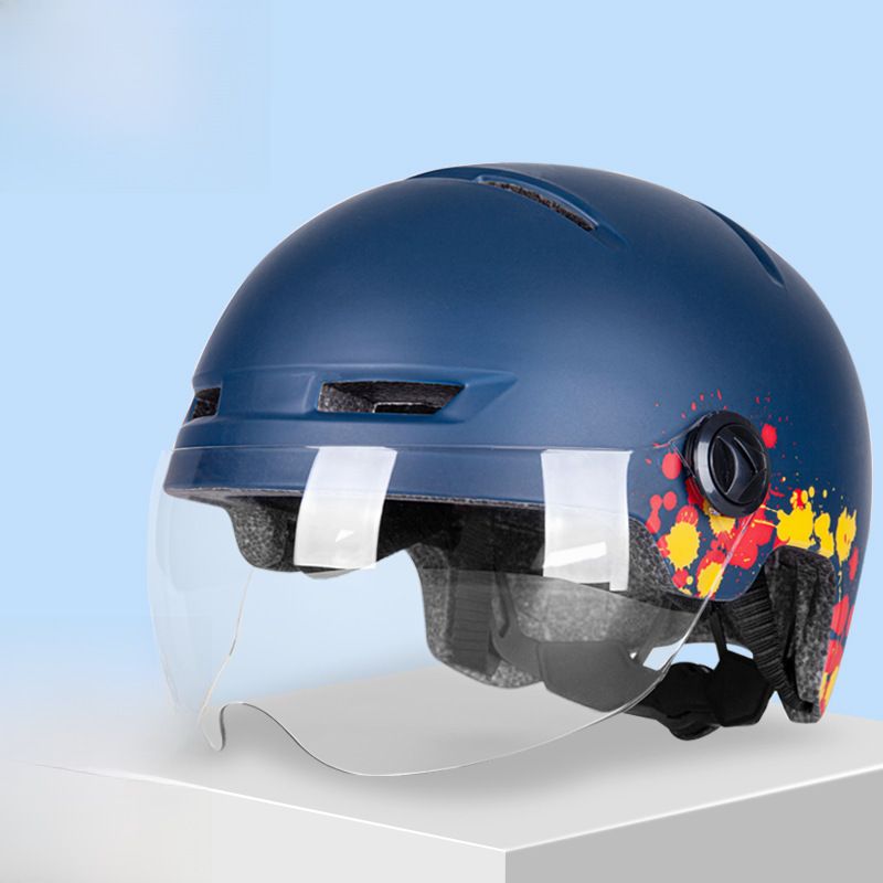 Factory Wholesale Electric Four Seasons Universal Bicycle Mountain Bike Riding Helmet With Goggles Taillight_voghion.com