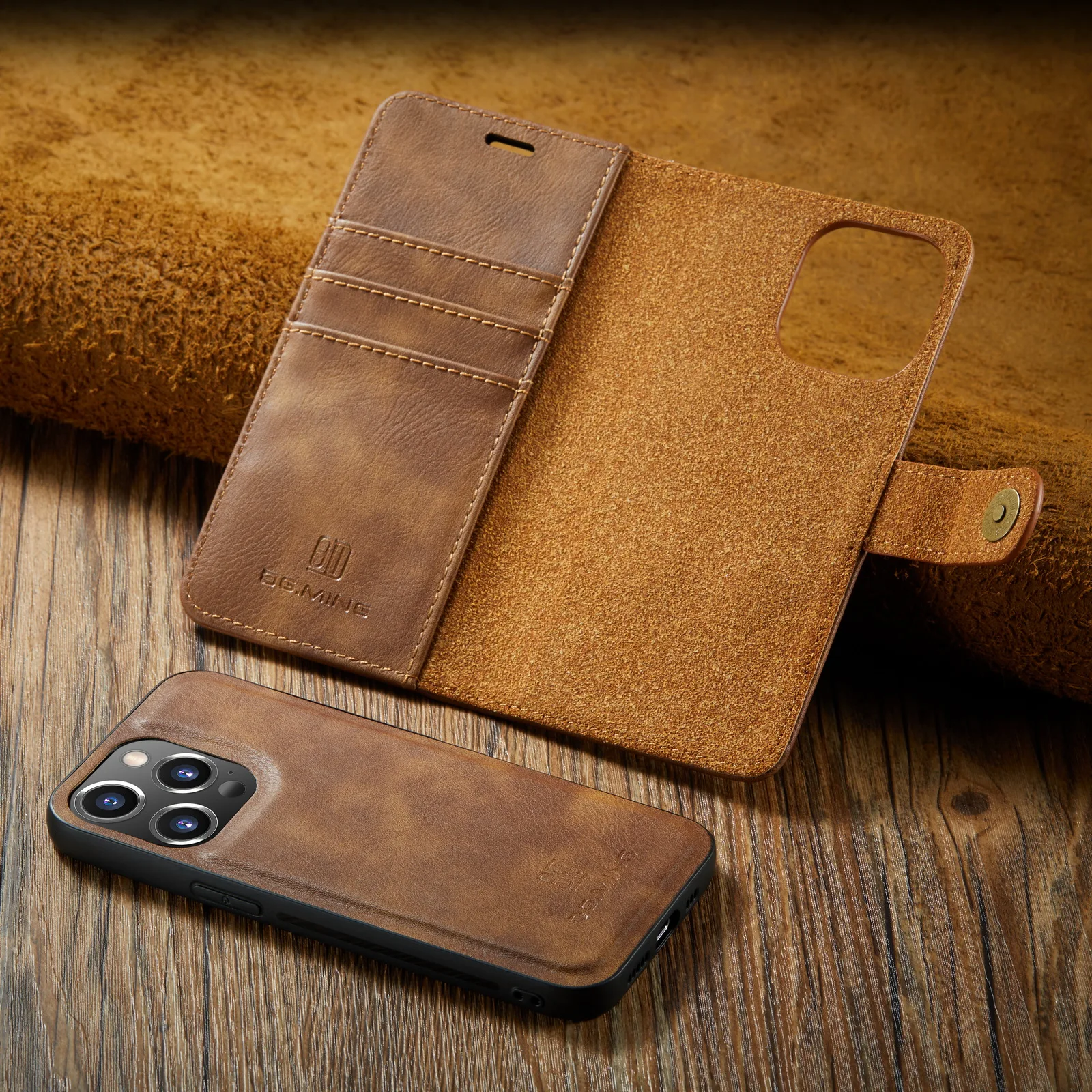 Detachable Magnetic Leather Phone Case for IPhone 15 12 13 11 14 Pro Max XS XR X SE 2022 8 7 Plus Wallet Card Holder_voghion.com