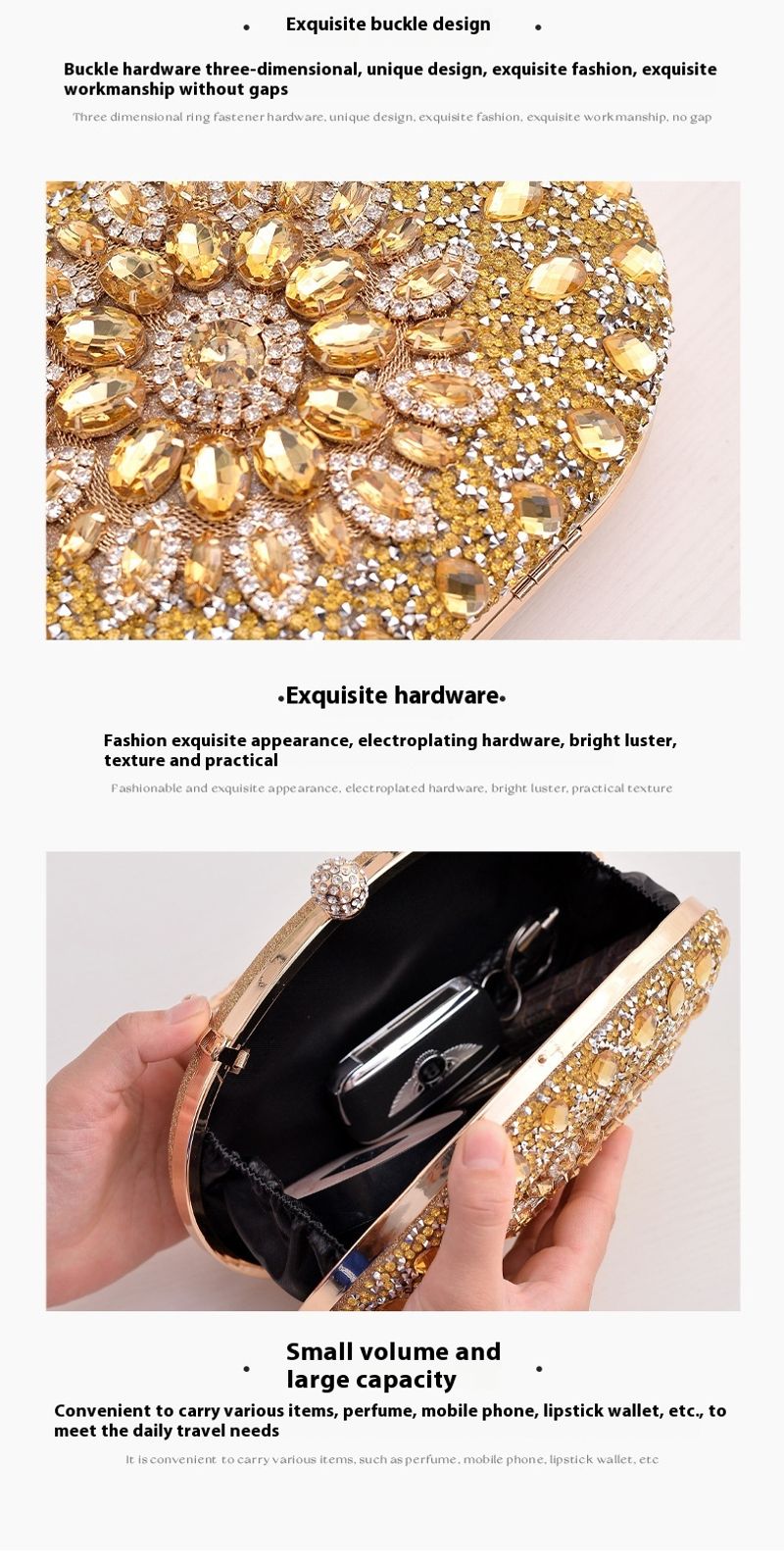 Popular Suower Fashionable Banquet Handbag Evening Dress Dia Set European And American Party Bag_voghion.com