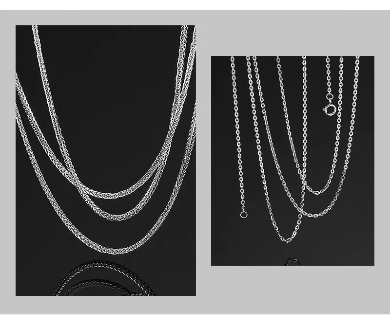 S999 Sterling Pure Sier O Cross Link Chain Collane Shining Bling Collana corta Choker Accessori per gioielli fai da te_voghion.com
