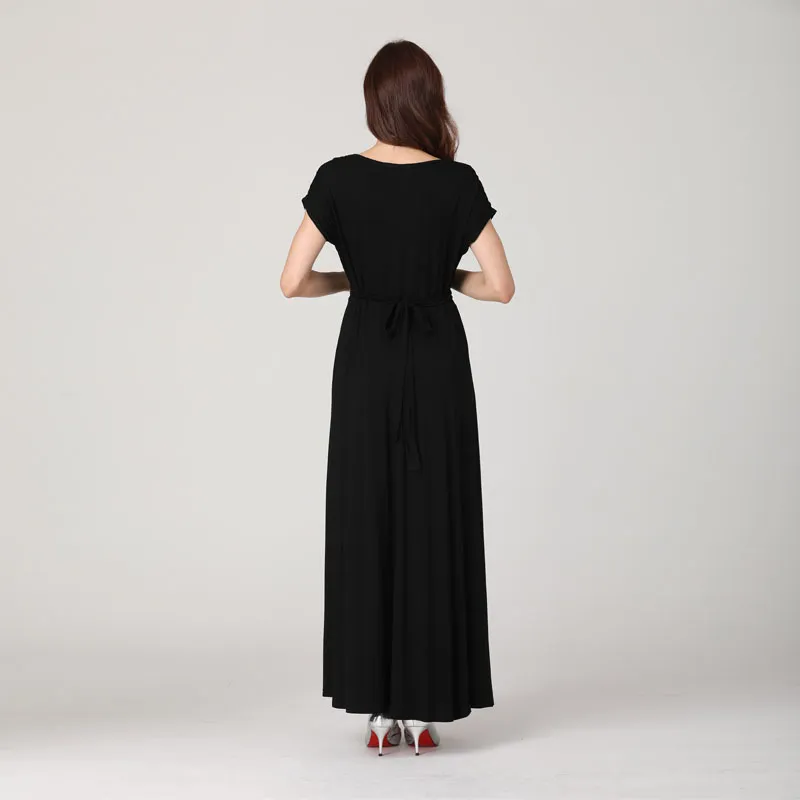 Emotion Moms 2024 Spring Summer Maternity Clothes Dress Casual Sexy V Neck For Pregnant Women LJ201114_voghion.com