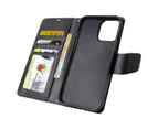 Für 16 Pro Hülle, Hanman Wallet Leder Flip Magnetische Stand Hülle (Schwarz)_voghion.com