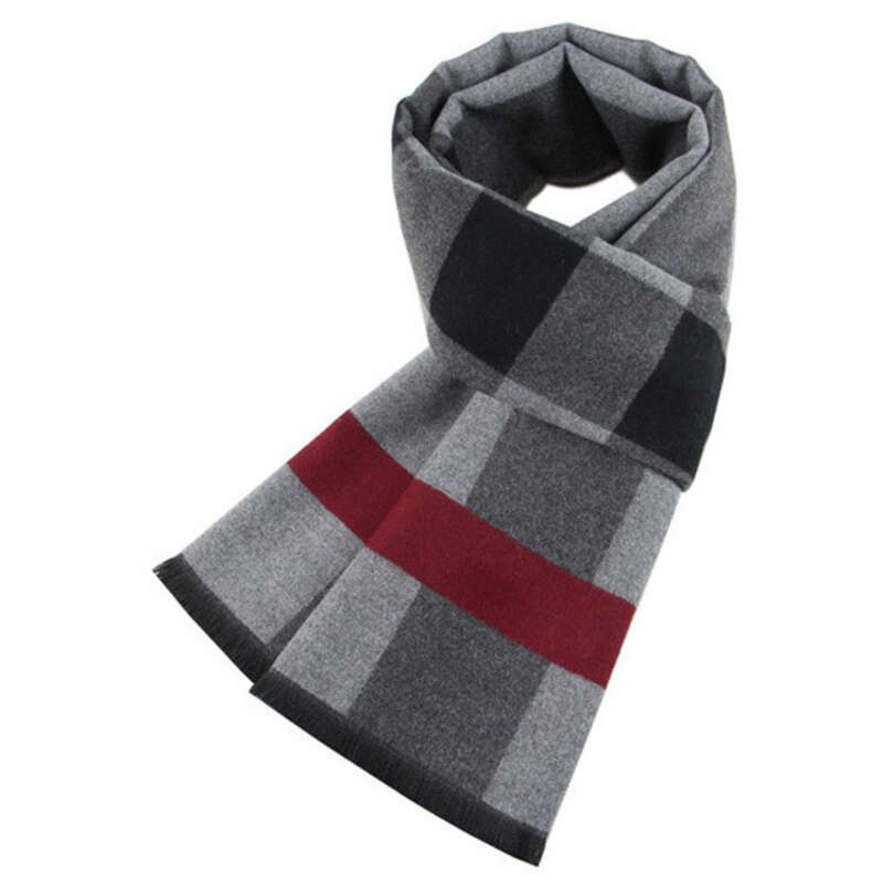 New Men's Scarves, Warm Thick Plaid Cashmere Scarves For Autumn And Winter_voghion.com