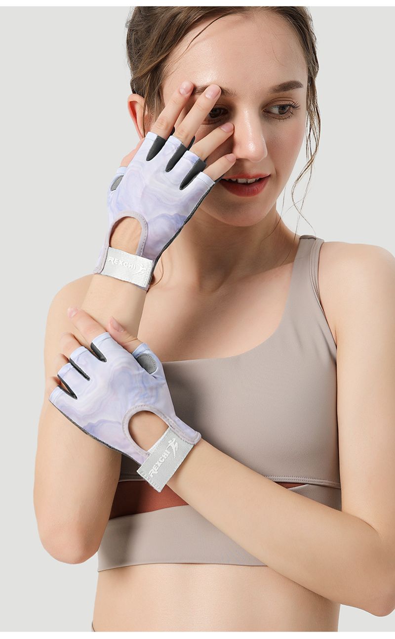 Sports Riding Half Finger Bike Wear resistant and Anti slip Silicone Shock Absorbing Fiess Gloves_voghion.com