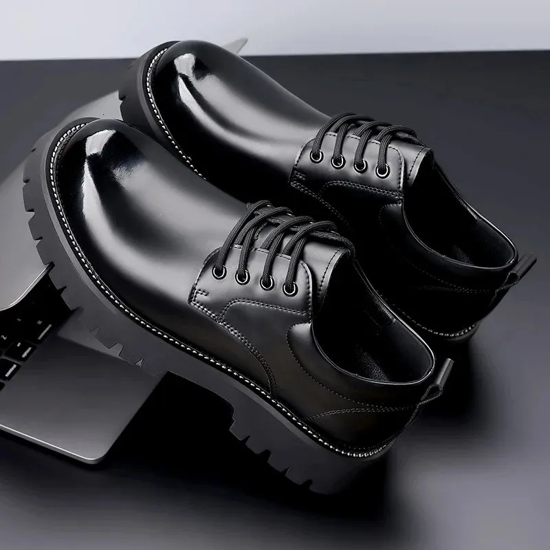 Lace Up Oxfords Men Leather Business Shoes Breathable Wedding_voghion.com