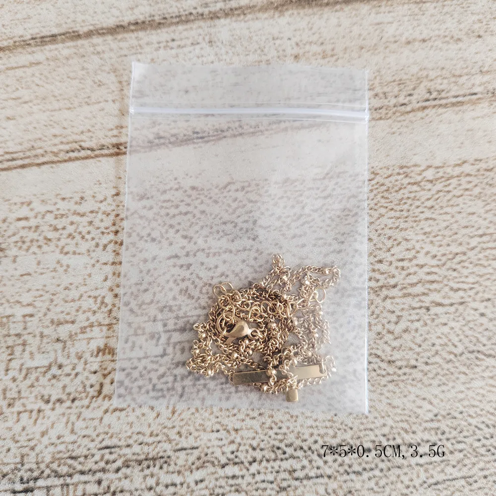 Catene Collana con perline a clip in acciaio inossidabile raffinato da donna, placcata in oro 14K, croce singola_voghion.com