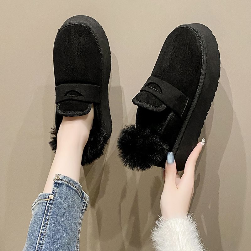 Internet-Promi-Hot-Selg-Schneestiefel mit dicken Sohlen 2024 neue koreanische Version plus Veet verdickte einfarbige warme Slipper_voghion.com