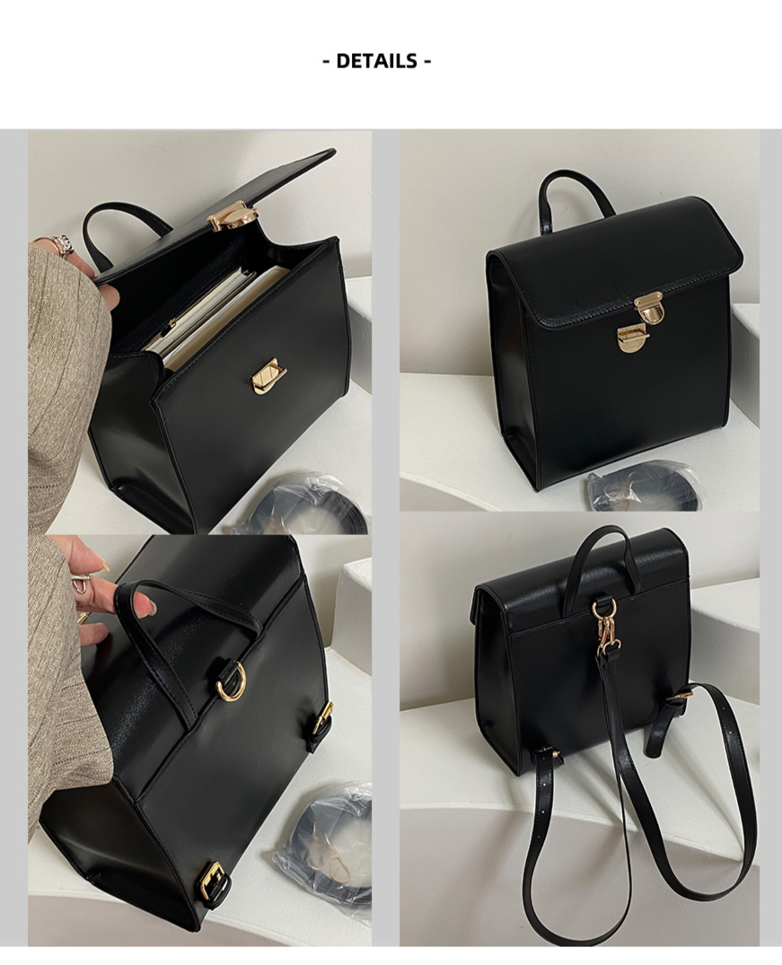 Borsa a doppia spalla, zaino JK, nicchia, nero, college femminile semplice stile giapponese, nero versatile_voghion.com