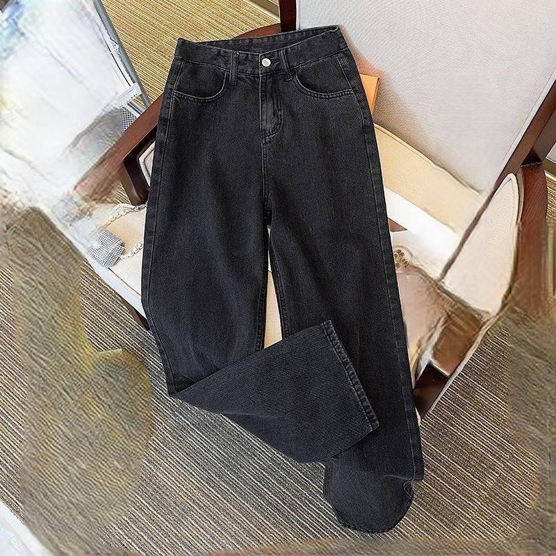 Women's Clothing New Loose Jeans For Women Slim And Concealing Pear Shaped Body All Match Wide Leg Straight Trousers