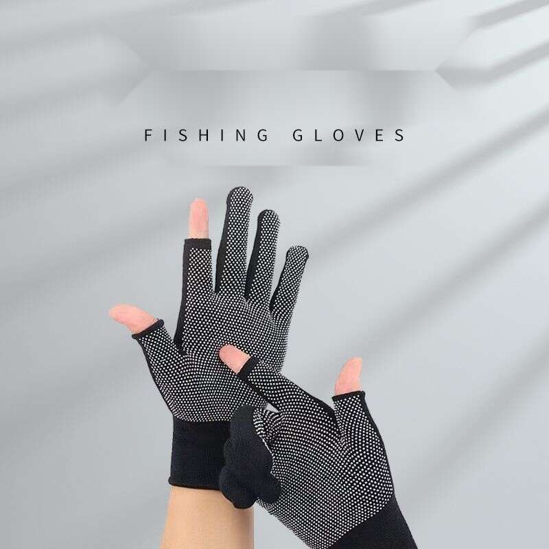 Novas luvas universais para pesca com isca antiaderente, corte de meio dedo, antirriscos, resistentes ao desgaste, à prova d'água_voghion.com