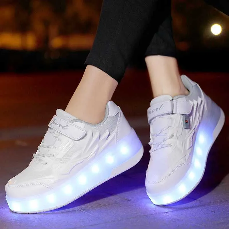 Düz Paten Erkek Kız Yanıp Sönen Işıklar İki Tekerlekli Paten Ayakkabı Led Işıklı Işıklı Spor Ayakkabılar Açık Hava Günlük Ayakkabılar_voghion.com