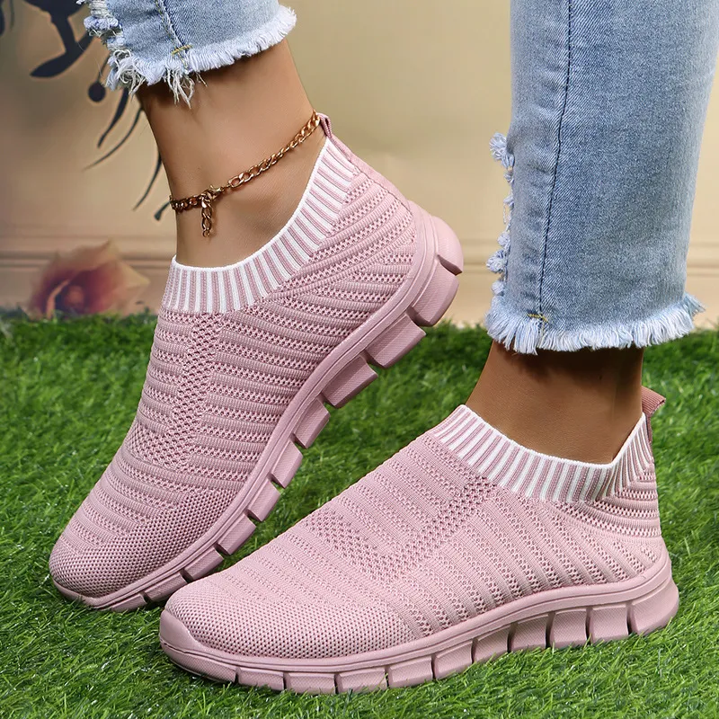 Sneakers da camminata donna traspiranti con suola platform_voghion.com